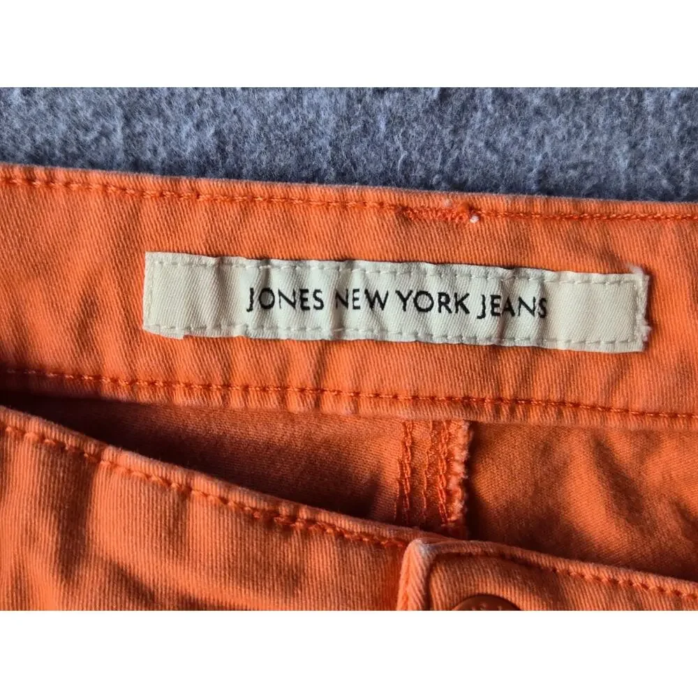 Jones New York Jeans Women's Bermuda Shorts Stretch Tangerine Orange Size 12